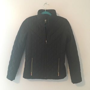 Black J Crew Quilted Jacket